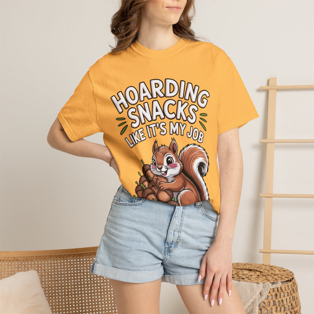 Funny Squirrel Shirt, Hoarding Snacks Like It's My Job T-Shirt, Cute Acorn Squirrel Gift, Snack Lover Tee