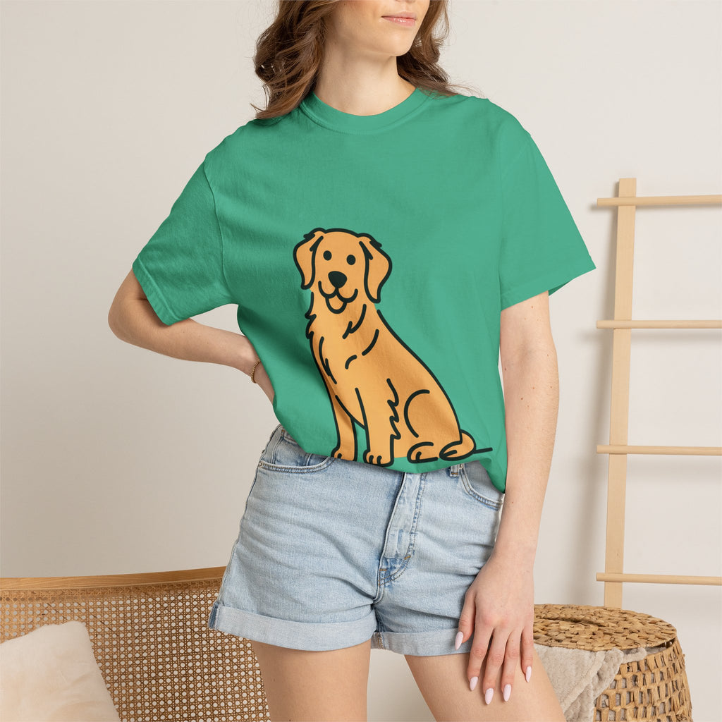 Golden Retriever Shirt, Minimalist Dog Silhouette T-Shirt, Cute Line Art Dog Lover Gift, Retriever Mom Dad Tee