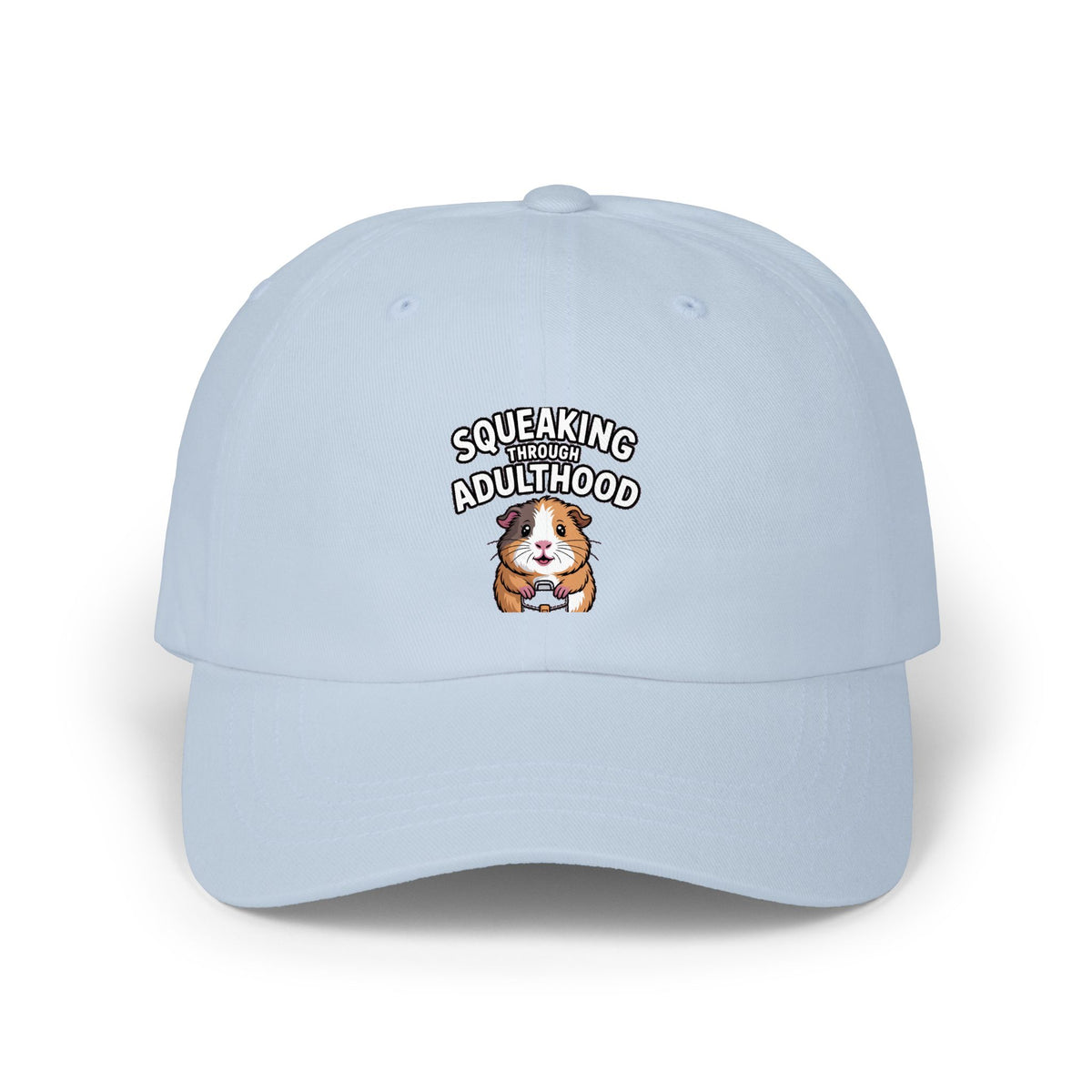Guinea Pig Dad Cap, Funny 'Squeaking Through Adulthood' Hat, Cute Guinea Pig Embroidered Cap, Adulting Gift for Pet Lovers