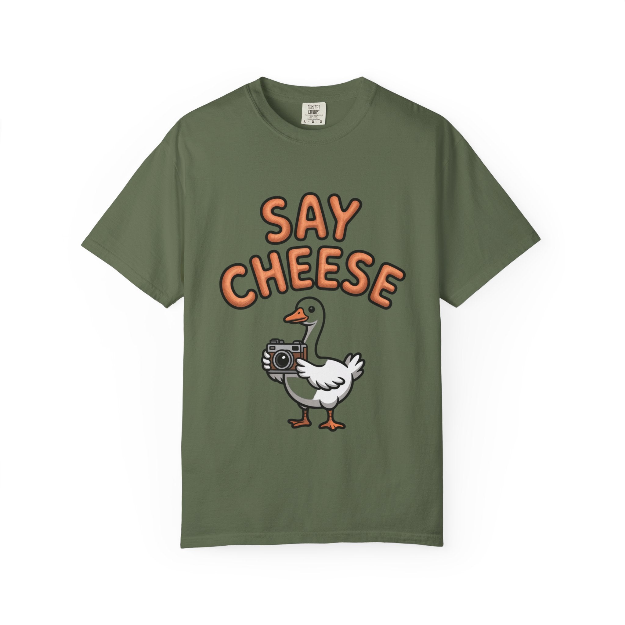 Say Cheese Goose Shirt, Funny Camera Goose T-Shirt, Cute Cartoon Goose Lover Gift, Photography Shirt for Photographer