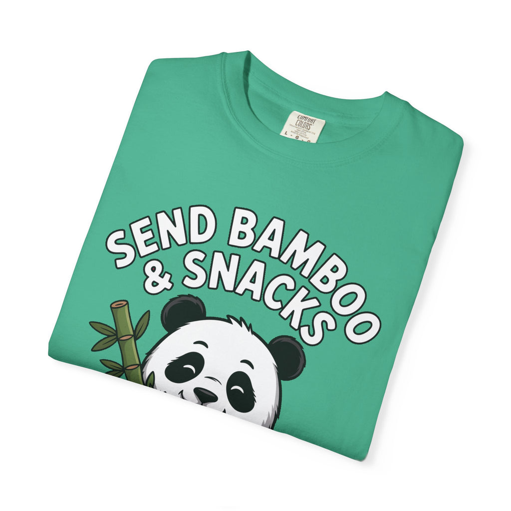 Send Bamboo Panda Shirt, Funny Panda T-Shirt, Cute Bamboo Snacks Tee, Panda Lover Gift, Cartoon Panda Graphic Shirt