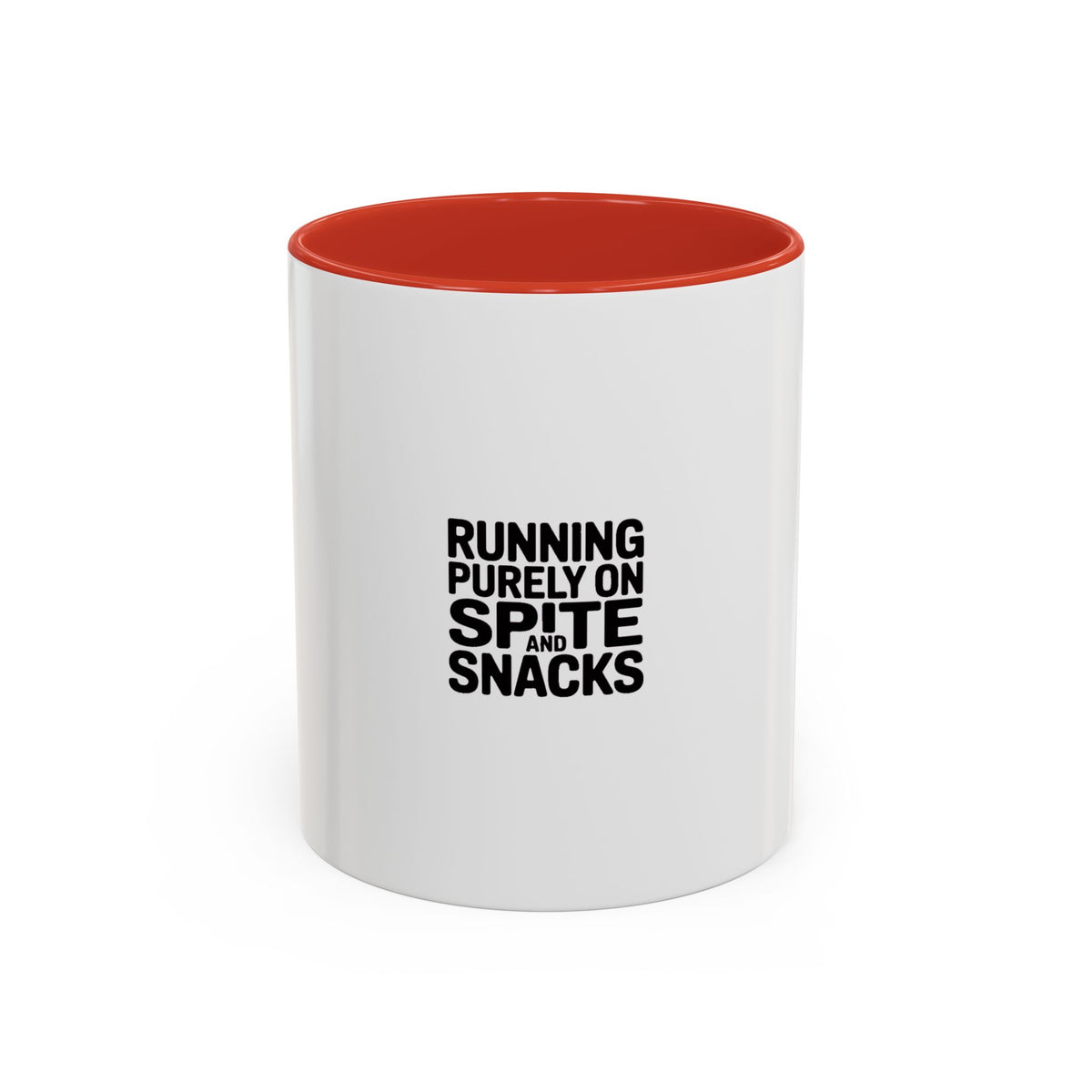 Running On Spite And Snacks Mug, Funny Sarcastic Coffee Mug, Bold Typography Mug, Snarky Gift for Coworker or Friend