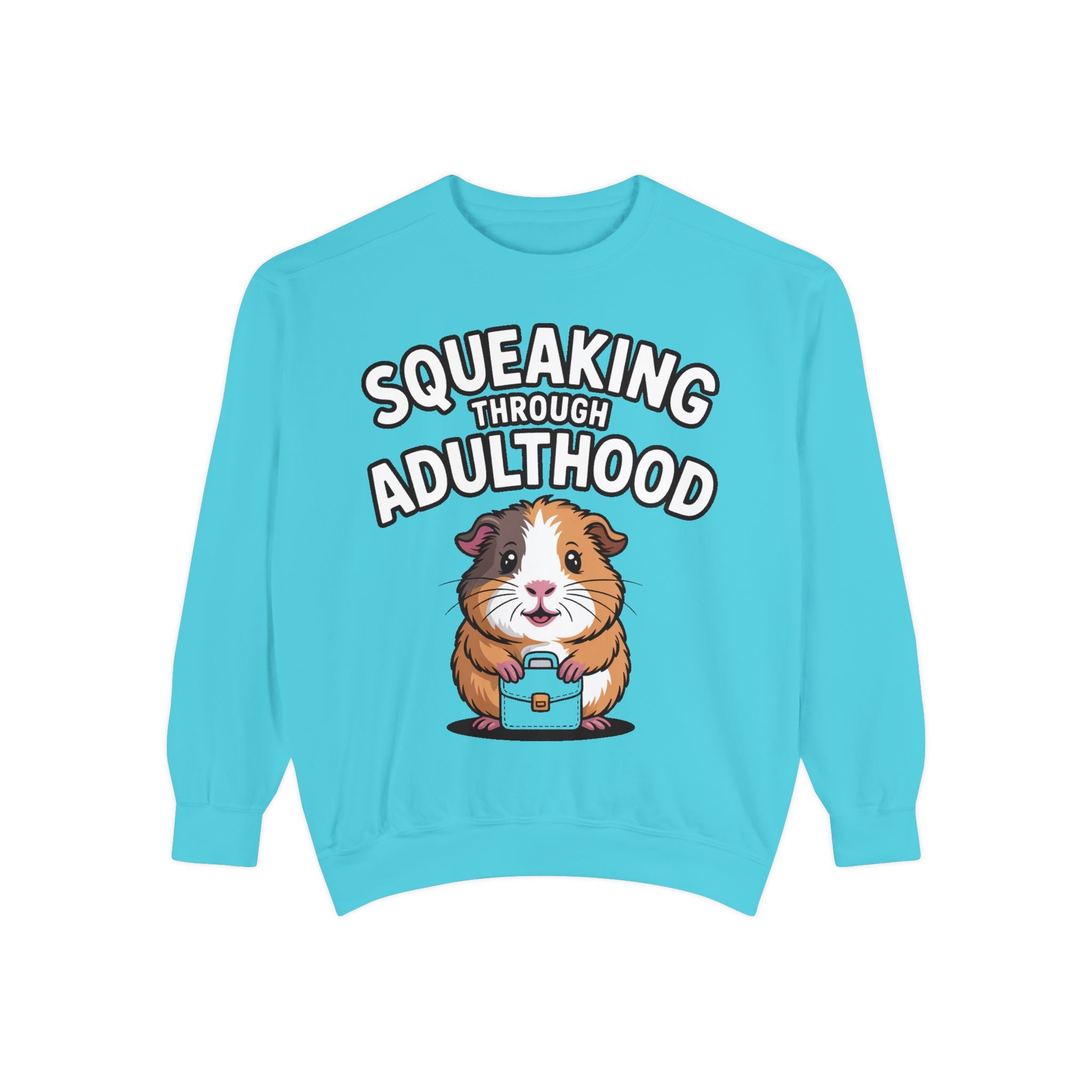 Guinea Pig Squeaking Through Adulthood Sweatshirt, Funny Guinea Pig Crewneck, Cute Adulting Sweatshirt, Guinea Pig Lover Gift