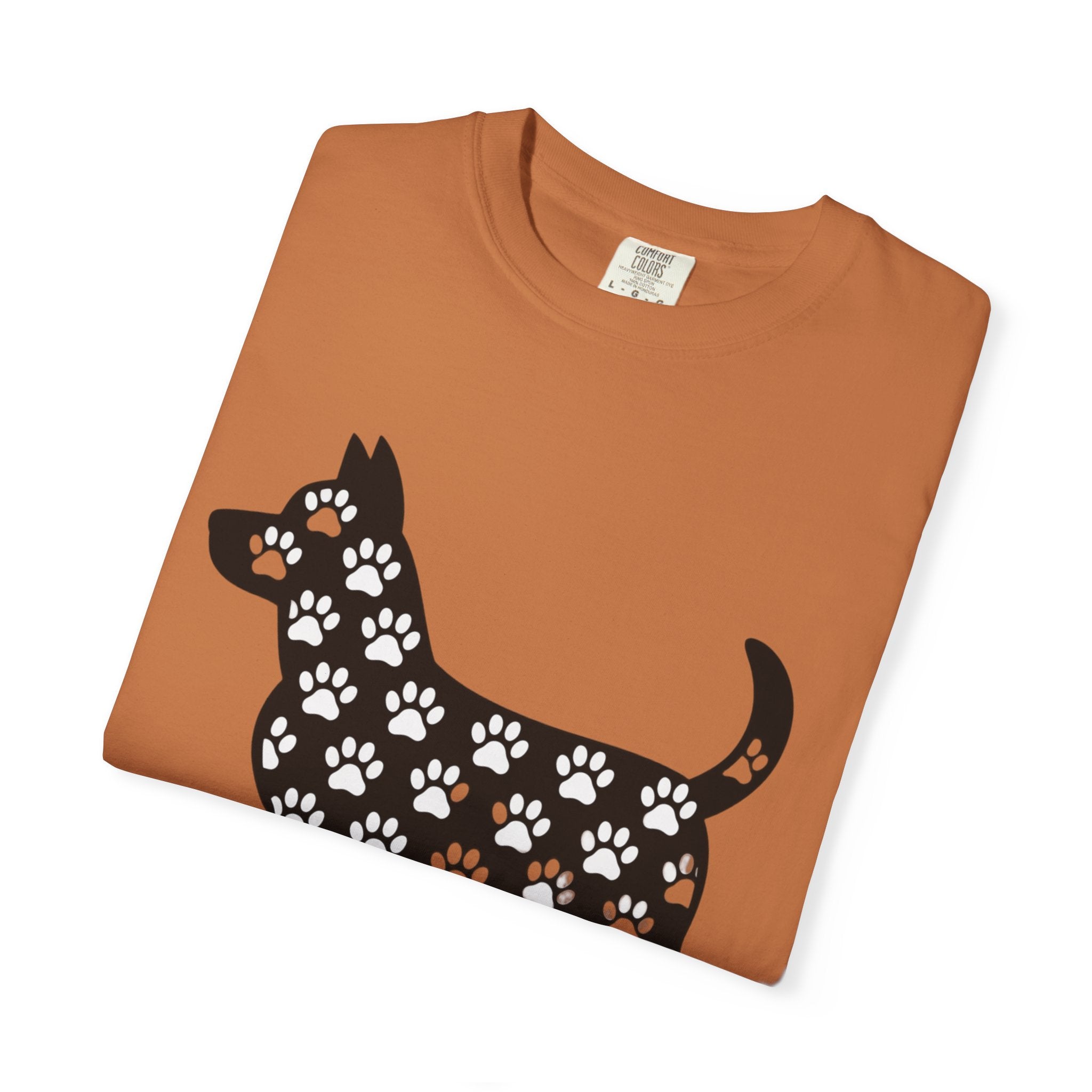 Puppy Love Dog Shirt, Cute Dog Silhouette T-Shirt, Paw Print Pattern Tee, Dog Lover Gift, Minimalist Dog Mom Shirt