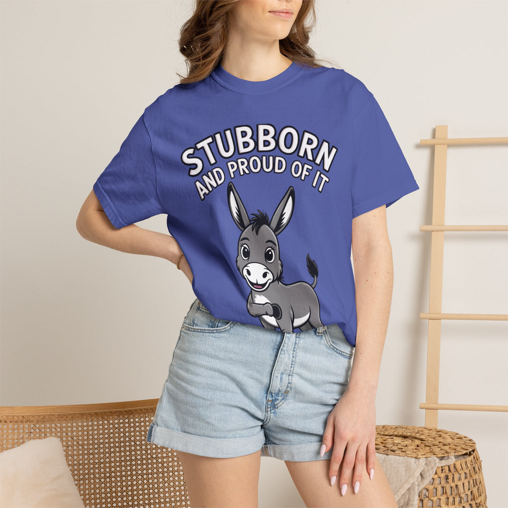 Stubborn Donkey T-Shirt, Funny 'Stubborn And Proud Of It' Tee, Cute Cartoon Donkey Shirt, Farm Animal Lover Gift
