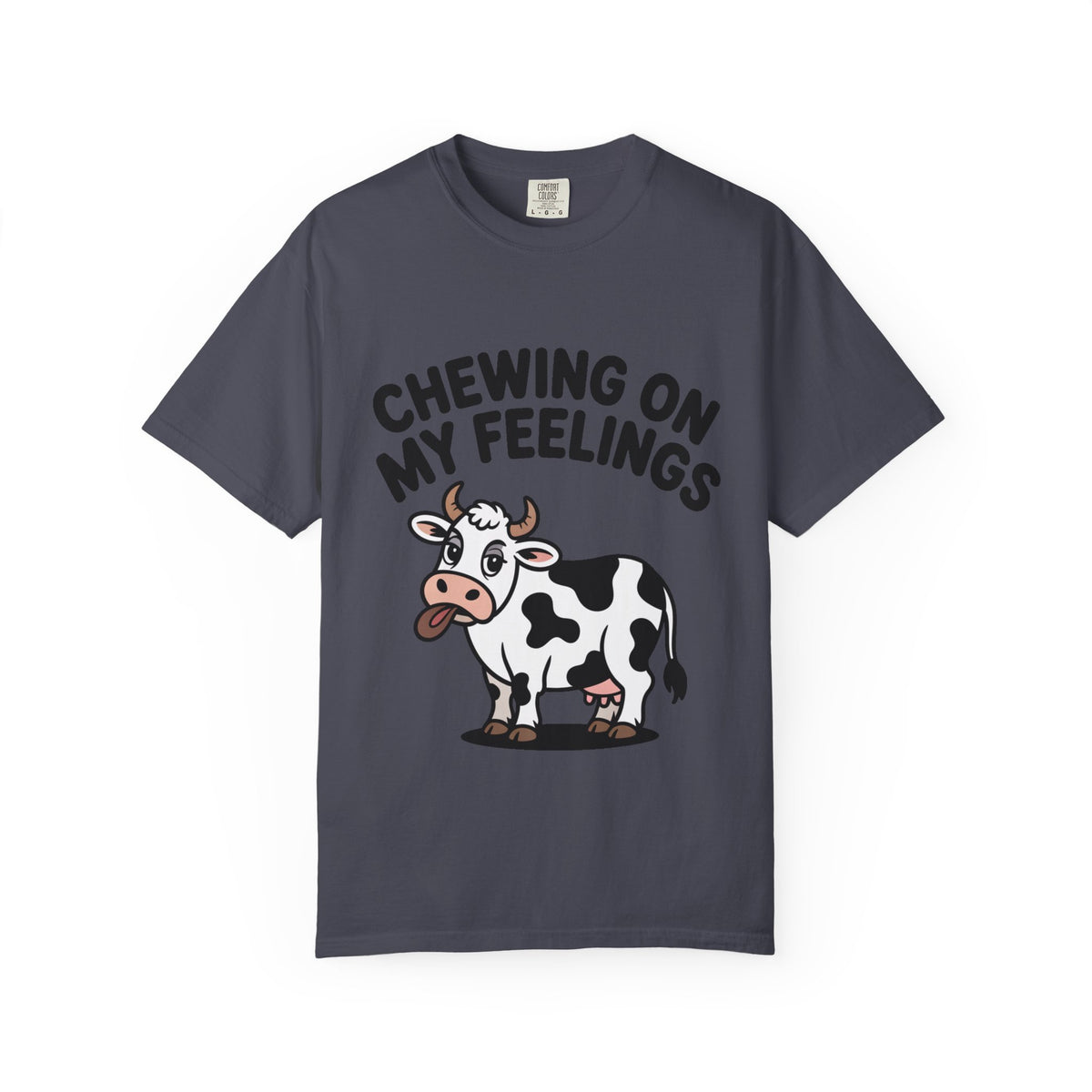 Chewing On My Feelings Cow Shirt, Funny Cow T-Shirt, Cute Cartoon Cow Tee, Sarcastic Farm Animal Gift, Mental Health Humor Shirt