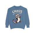 Funny Ferret Sweatshirt, Chaos In A Tiny Body Crewneck, Cute Ferret Lover Gift, Embroidered Style Ferret Sweatshirt For Pet Owners