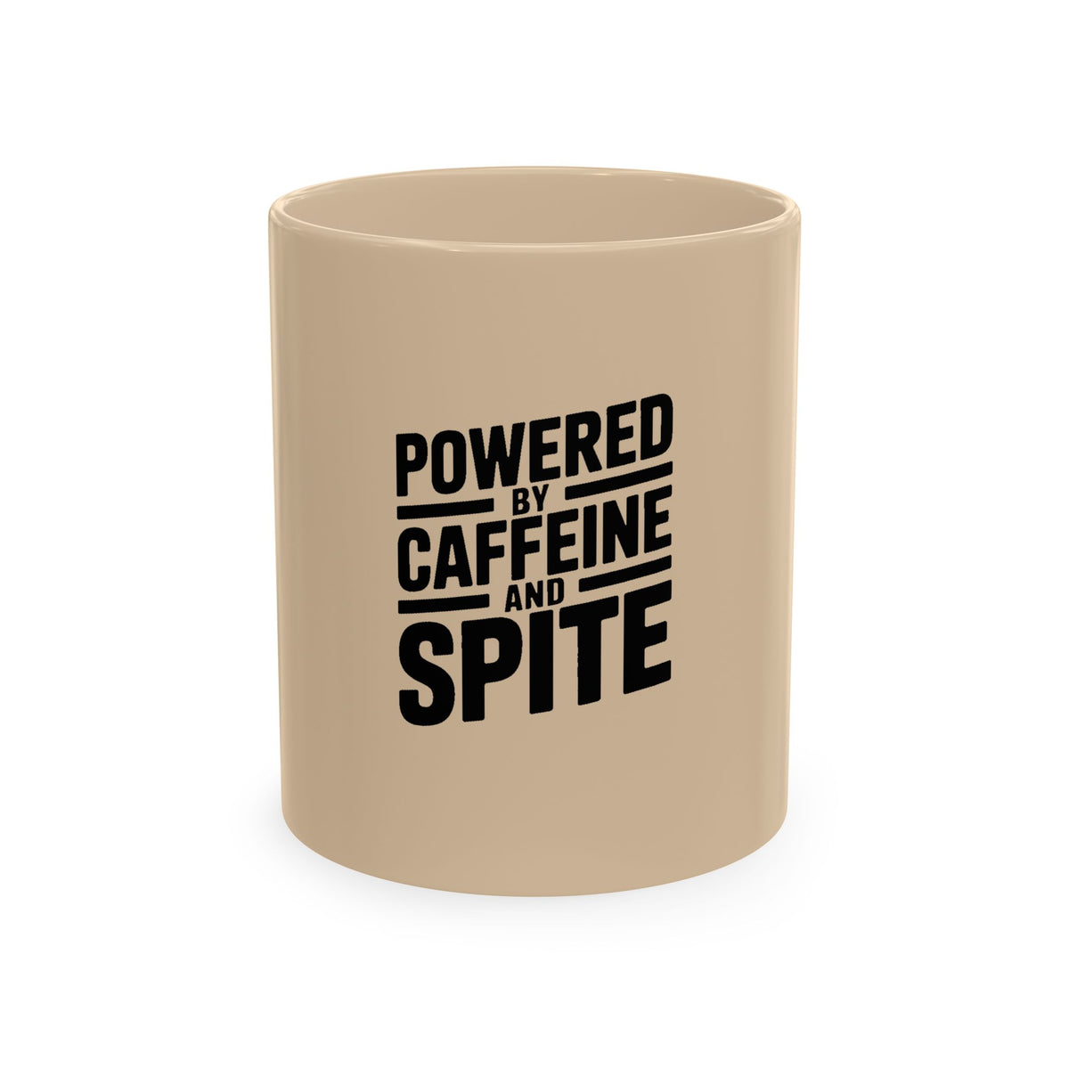 Powered By Caffeine And Spite Mug, Funny Sarcastic Coffee Mug, Bold Typography Coffee Cup, Sarcastic Gift for Coworker
