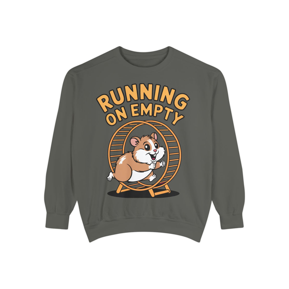 Running On Empty Hamster Sweatshirt, Funny Tired Hamster Crewneck, Cute Exhausted Wheel Shirt, Burnout Gift for Tired Mom Dad