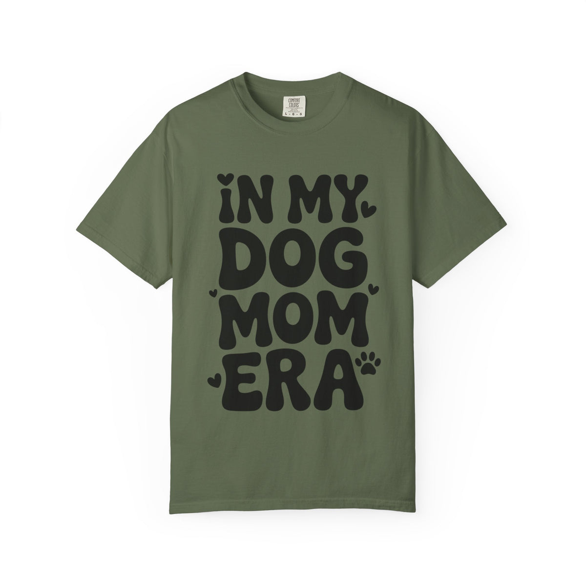 In My Dog Mom Era Shirt, Trendy Dog Mom T-Shirt, Funny Dog Lover Gift, Bold Typography Tee for Women, Cute Paw Print Heart Shirt