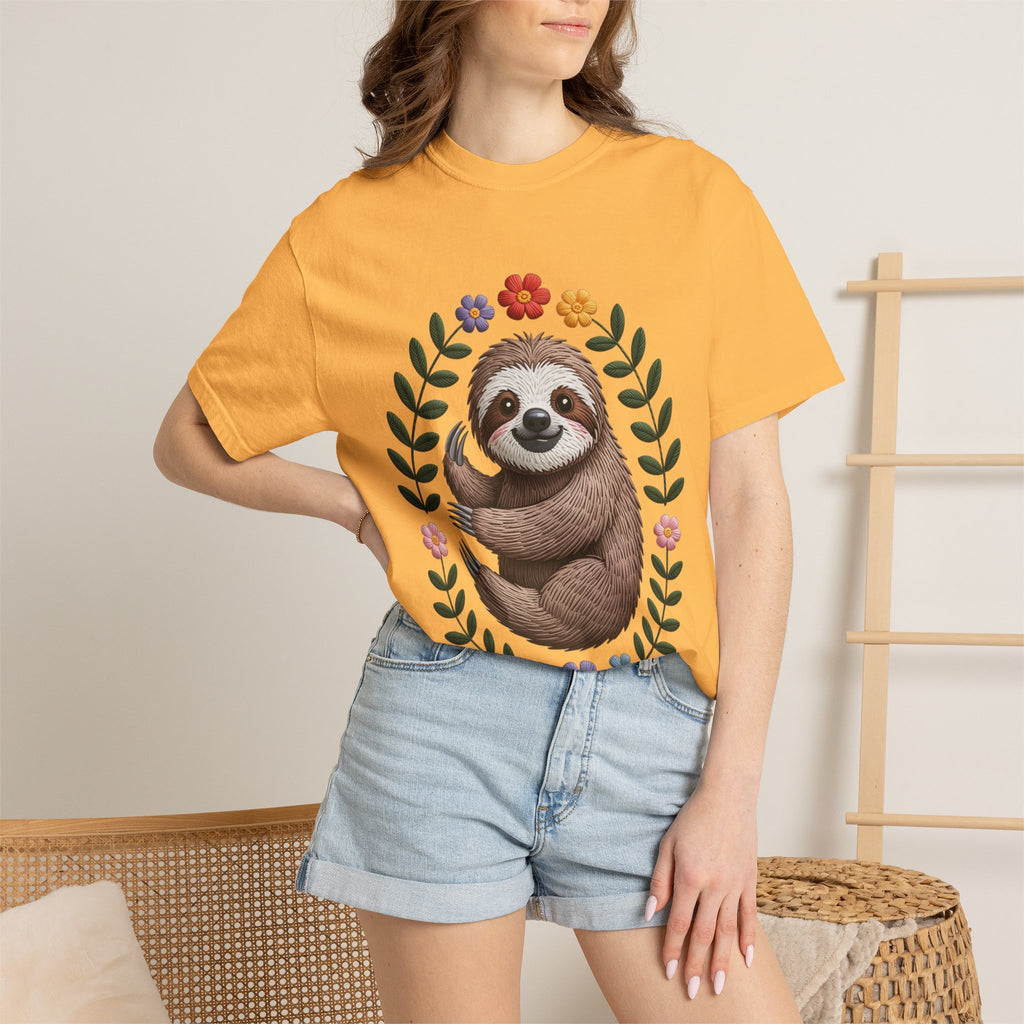 Floral Sloth T-Shirt