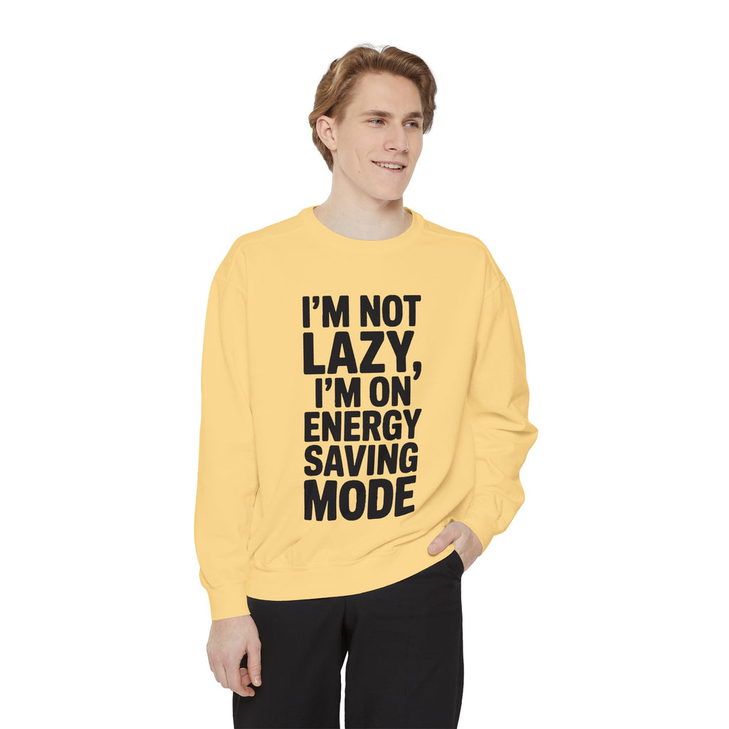 Energy Saving Mode Sweatshirt, Funny Lazy Quote Crewneck, I'm Not Lazy Embroidered Sweatshirt, Sarcastic Gift for Introvert