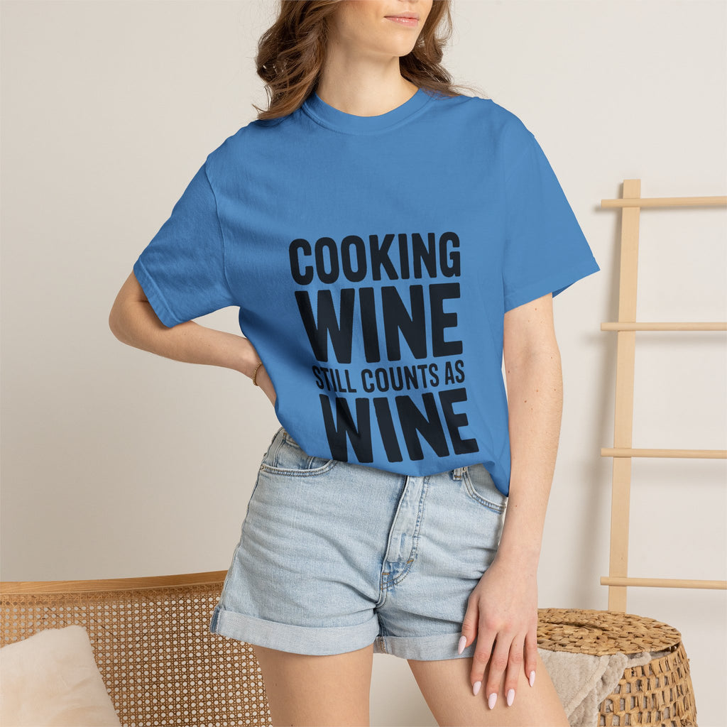 Cooking Wine Still Counts Shirt, Funny Wine Lover T-Shirt, Sarcastic Kitchen Quote Tee, Gift for Wine Drinkers