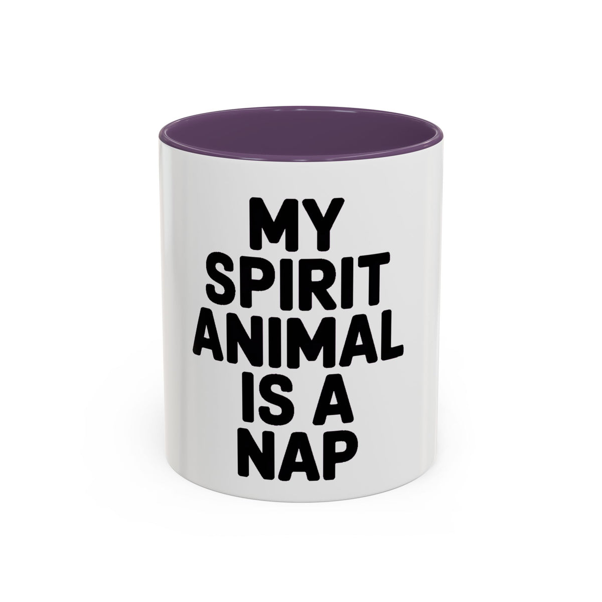 My Spirit Animal Is A Nap Mug, Funny Nap Lover Coffee Cup, Lazy Day Sarcastic Gift, Bold Typography Accent Mug for Coffee or Tea