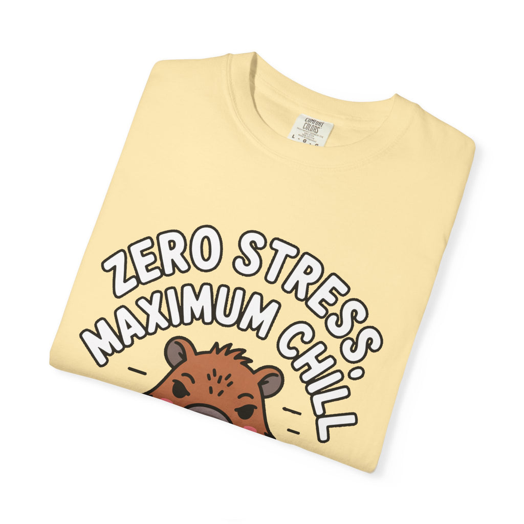 Zero Stress Capybara Shirt, Funny Hot Spring Capybara T-Shirt, Maximum Chill Tee, Cute Animal Lover Gift