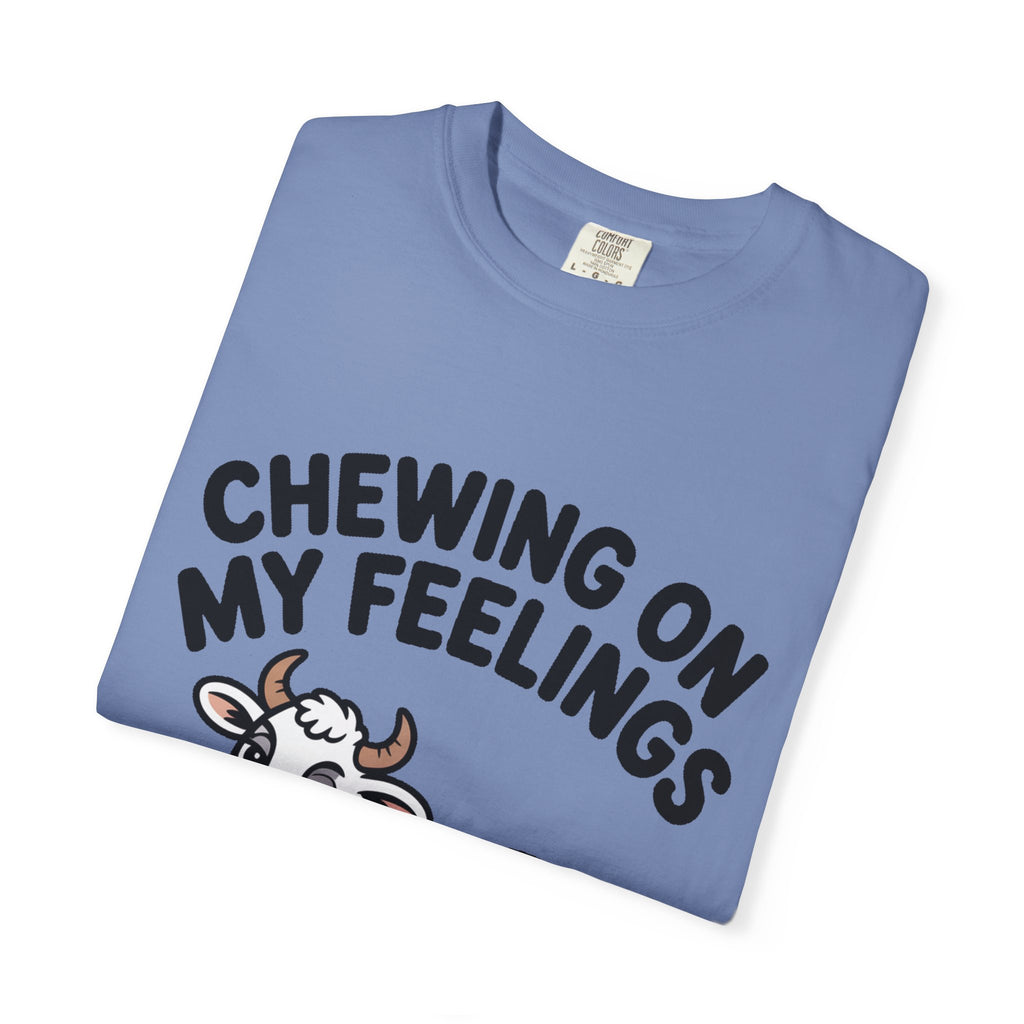 Chewing On My Feelings Cow Shirt, Funny Cow T-Shirt, Cute Cartoon Cow Tee, Sarcastic Farm Animal Gift, Mental Health Humor Shirt