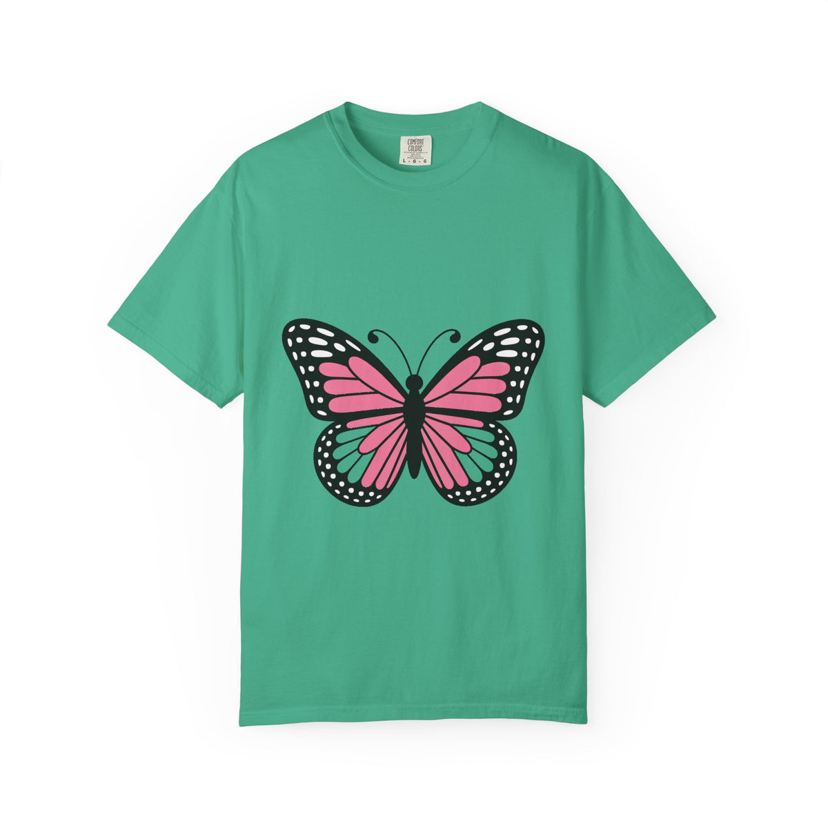 Butterfly T-Shirt, Cute Detailed Butterfly Graphic Tee, Nature Lover Gift, Embroidery-Style Butterfly Shirt, Garment-Dyed Unisex Tee