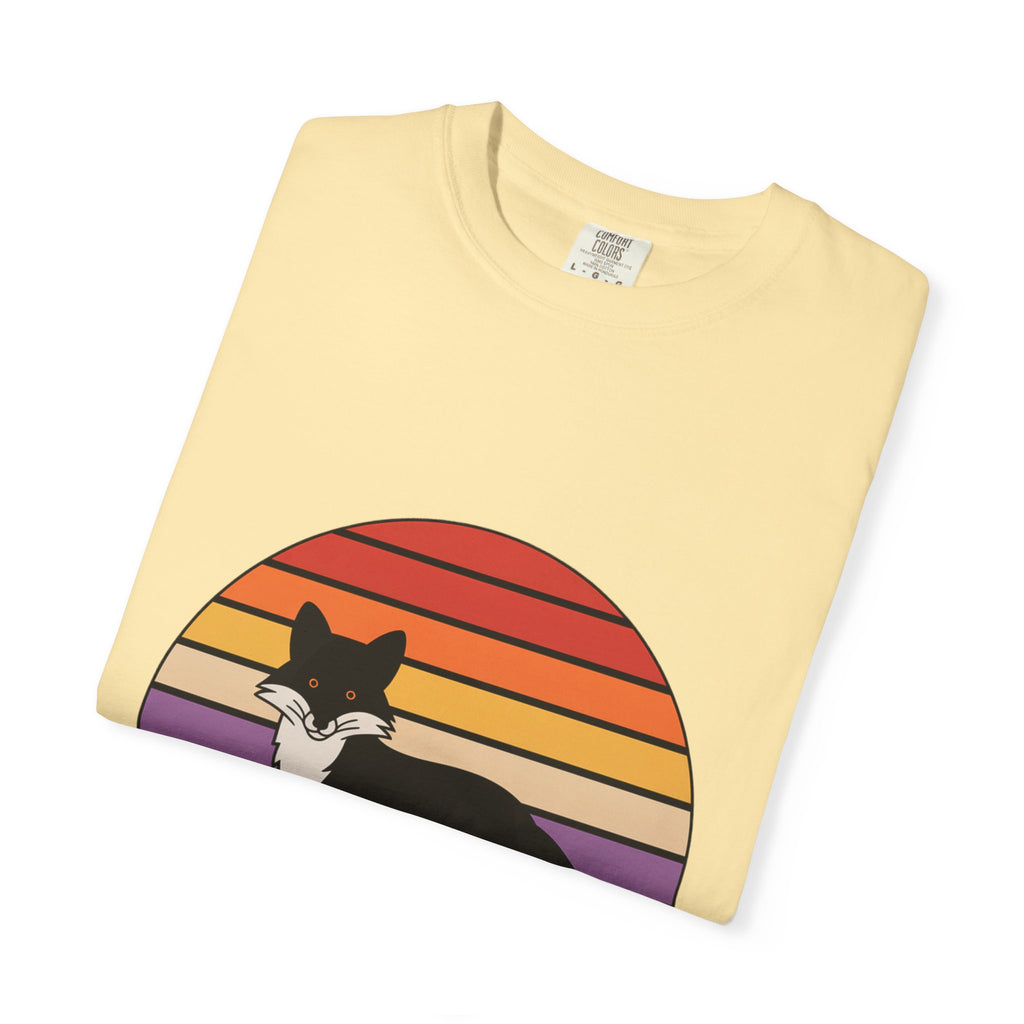 Retro Sunset Fox Badge T-Shirt