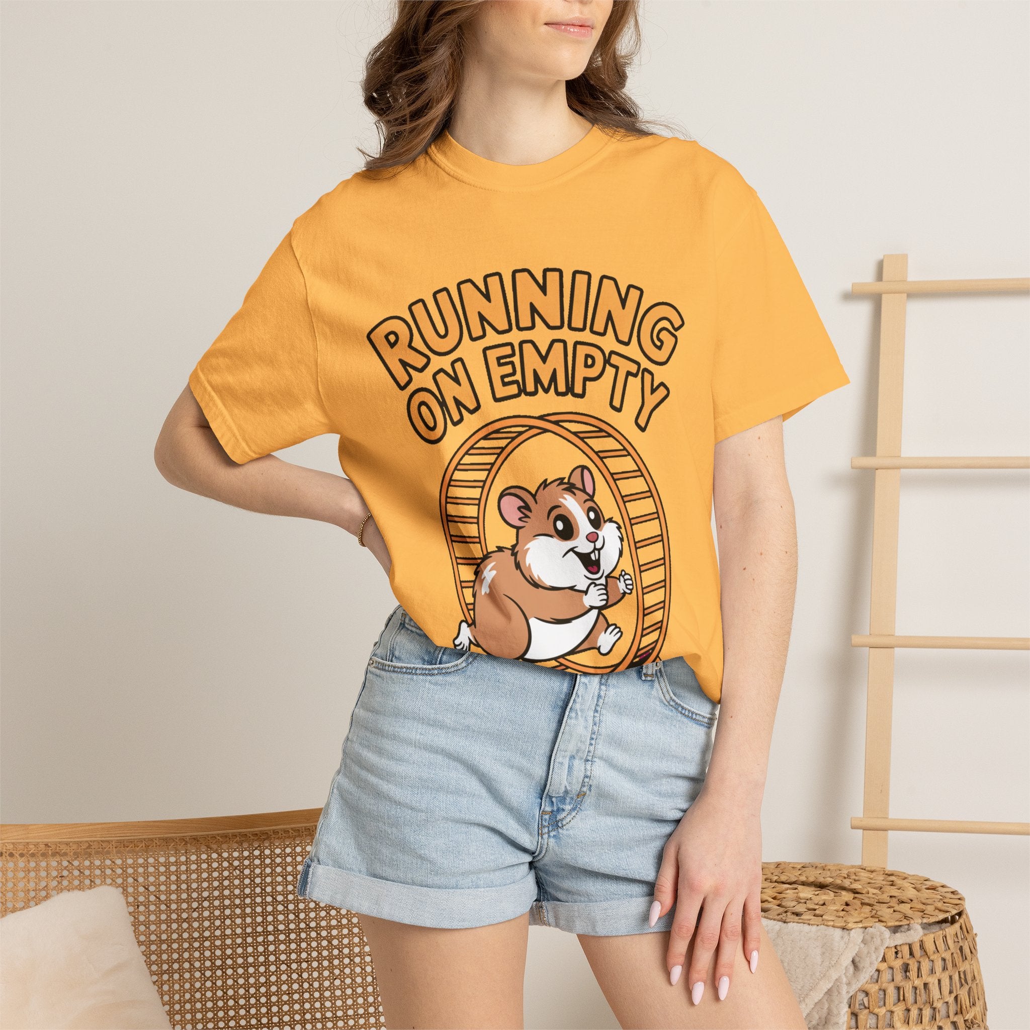 Running On Empty Hamster Shirt, Funny Tired Hamster T-Shirt, Exhausted Wheel Runner Tee, Funny Gift for Tired Friend