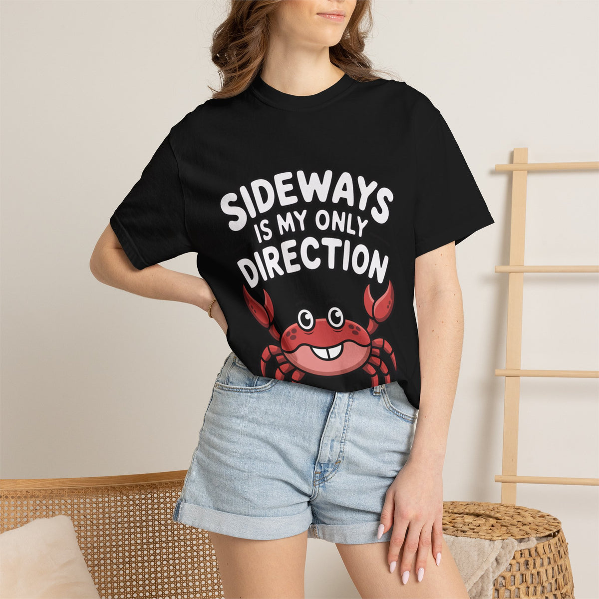 Funny Crab Shirt, Sideways Is My Only Direction T-Shirt, Cute Beach Crab Tee, Funny Ocean Animal Gift