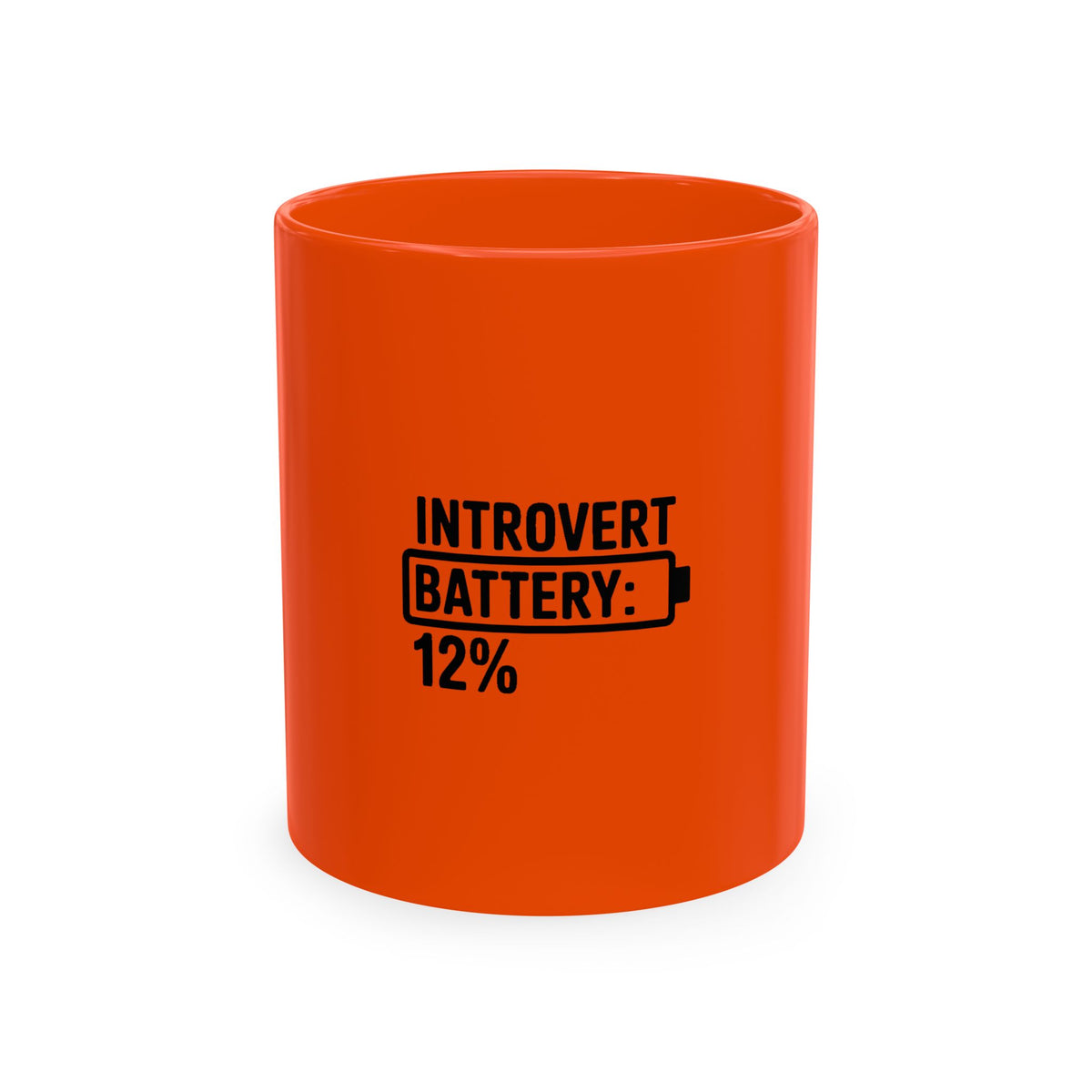 Introvert Battery Low Mug, Funny Introvert Coffee Mug, Social Battery 12% Ceramic Cup, Sarcastic Gift for Introverts