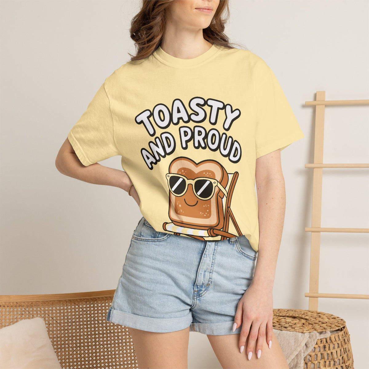 Toasty And Proud Bread Shirt, Funny Toast Sunglasses T-Shirt, Cute Beach Chair Bread Tee, Summer Vacation Gift