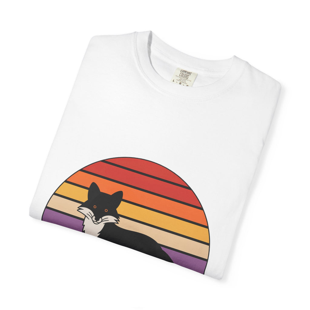 Retro Sunset Fox Badge T-Shirt
