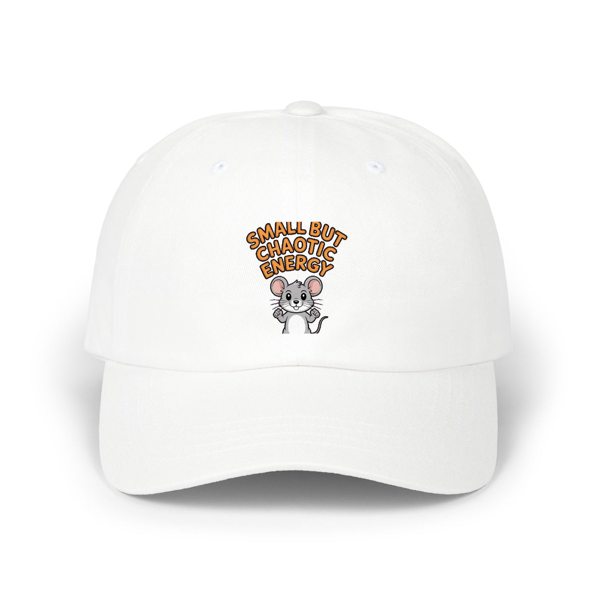 Small But Chaotic Energy Dad Hat, Funny Mouse Embroidered Cap, Cute Cartoon Mouse Baseball Cap, Sarcastic Gift for Him or Her