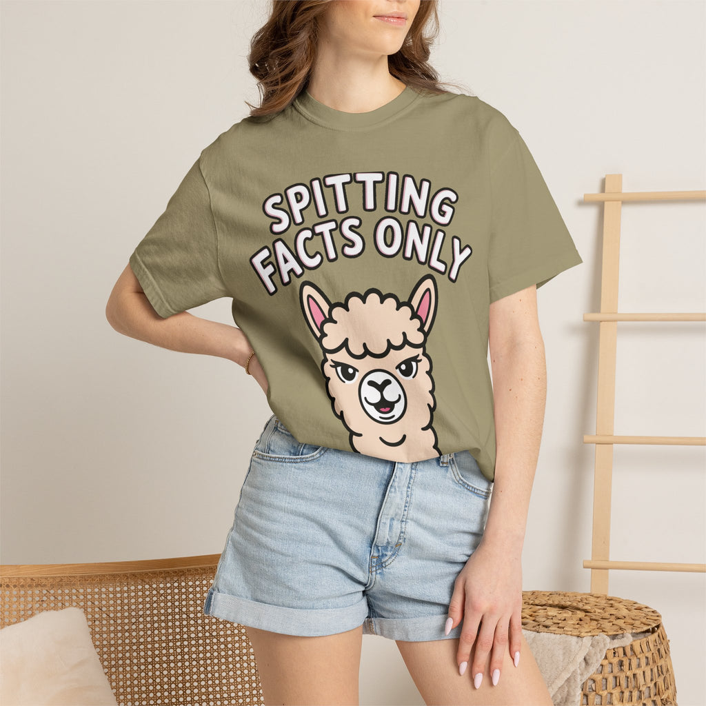 Funny Alpaca Shirt, Spitting Facts Only T-Shirt, Sassy Alpaca Tee, Cute Alpaca Lover Gift, Funny Animal Graphic Shirt