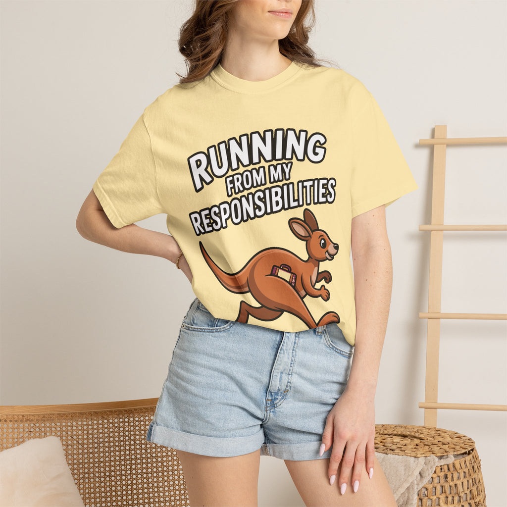 Funny Kangaroo Shirt, Running From My Responsibilities T-Shirt, Sarcastic Adulting Tee, Funny Gift for Procrastinators