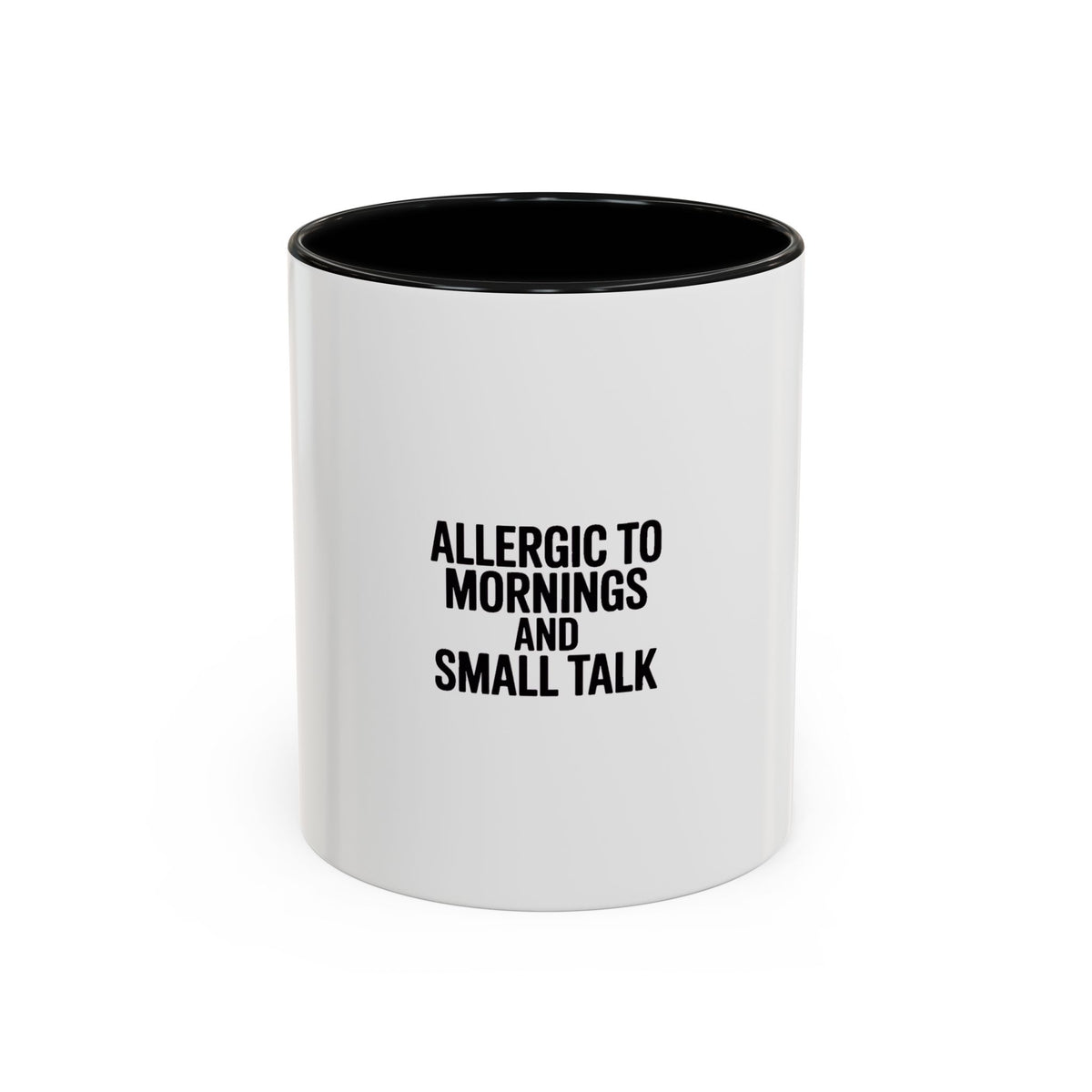 Allergic To Mornings And Small Talk Mug, Funny Sarcastic Coffee Mug, Introvert Gift, Bold Typography Coffee Cup, Anti-Morning Person Gift