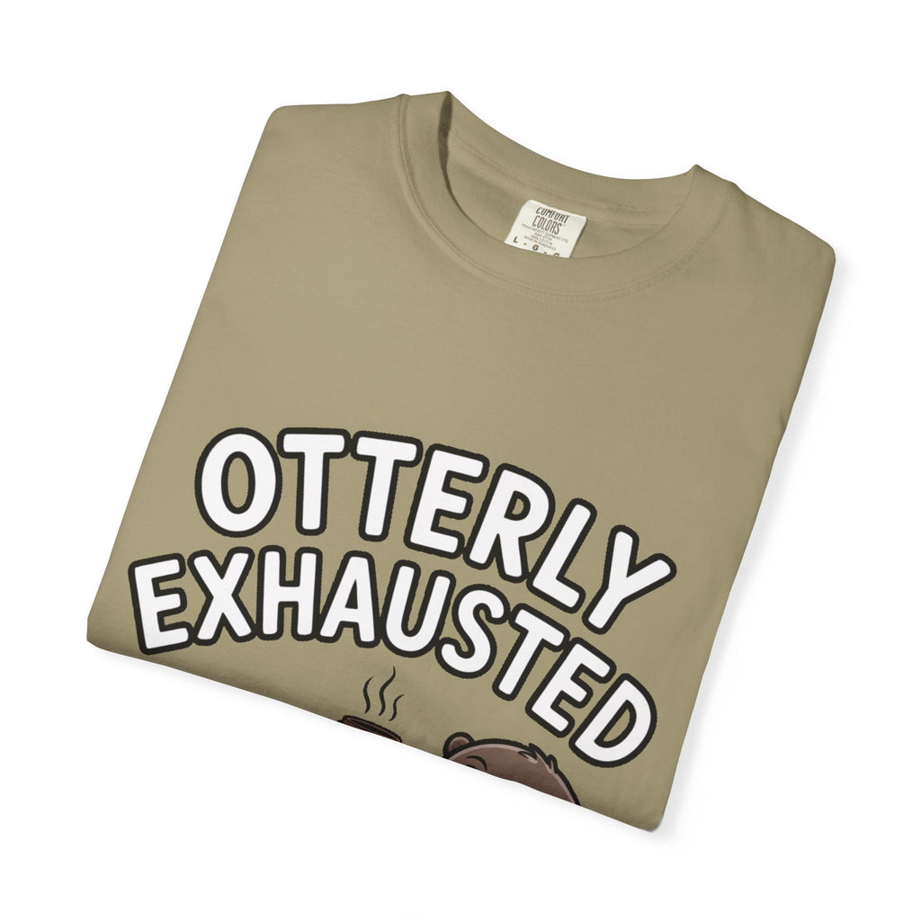 Otterly Exhausted Shirt, Funny Otter Coffee T-Shirt, Cute Otter Lover Gift, Sarcastic Coffee Lover Tee
