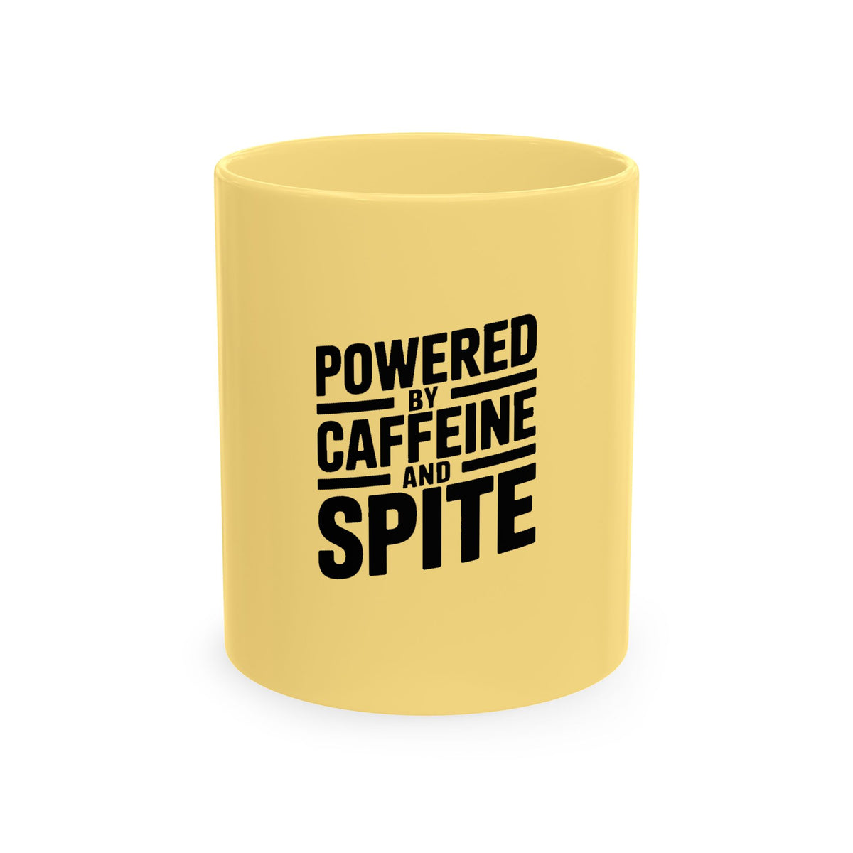 Powered By Caffeine And Spite Mug, Funny Sarcastic Coffee Mug, Bold Typography Coffee Cup, Sarcastic Gift for Coworker