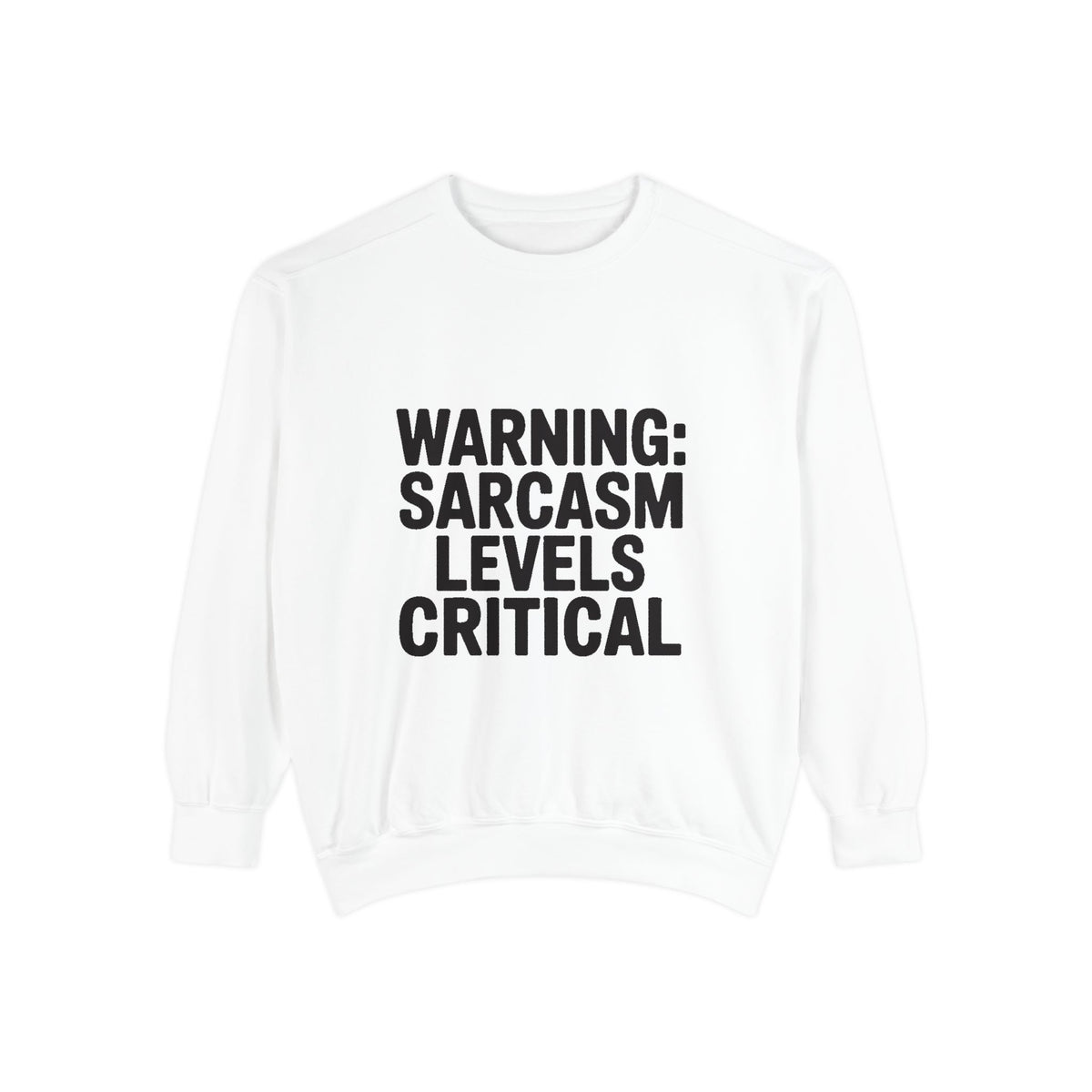 Warning Sarcasm Levels Critical Sweatshirt, Funny Embroidered Crewneck, Sarcastic Quote Pullover, Gift for Sarcastic Friend