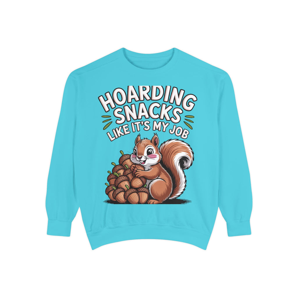 Funny Squirrel Sweatshirt, Hoarding Snacks Like It's My Job Crewneck, Cute Acorn Squirrel Gift, Snack Lover Sweatshirt