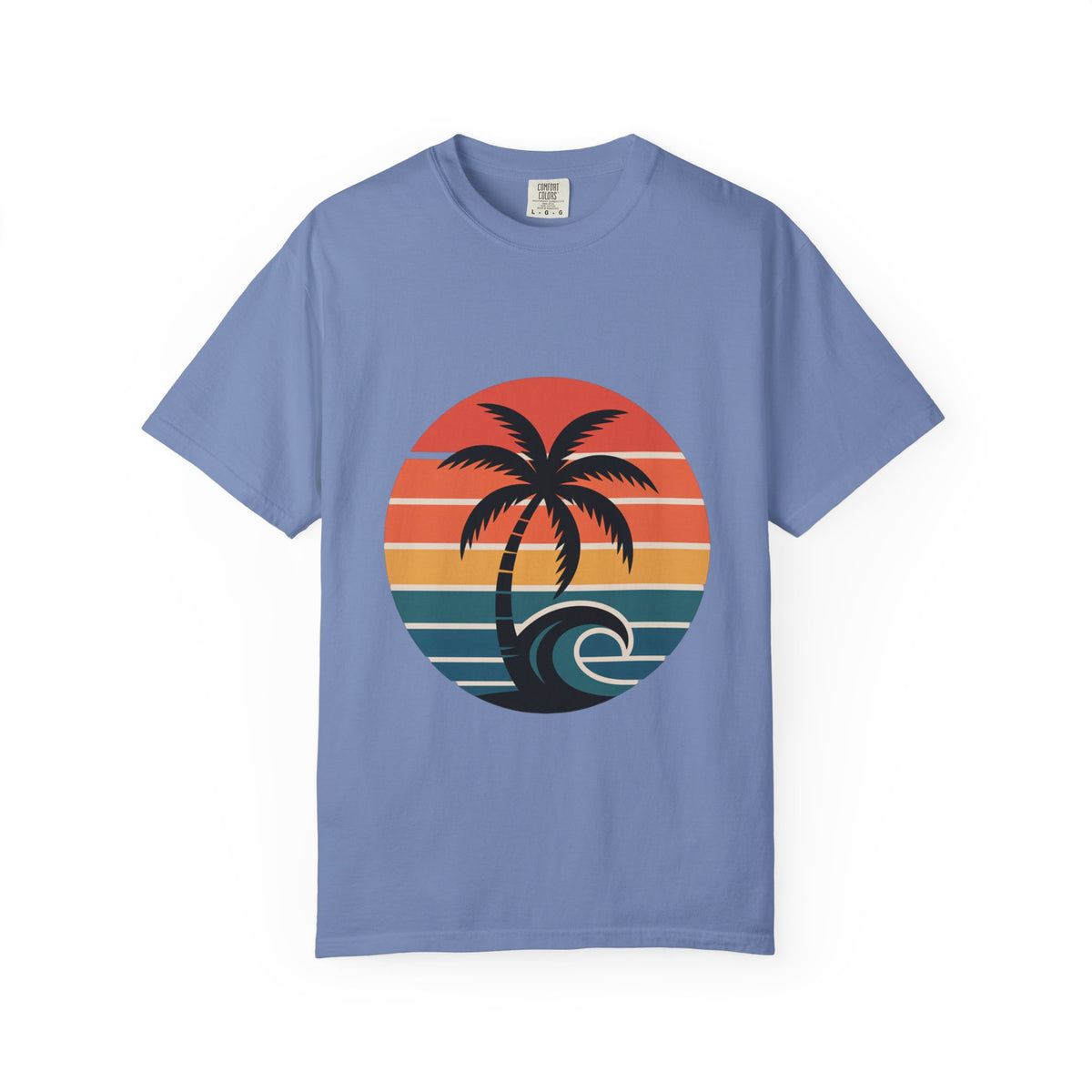Salt Air Messy Hair Beach Shirt, Retro Sunset Badge T-Shirt, Vintage Palm Tree Wave Tee, Summer Vacation Gift