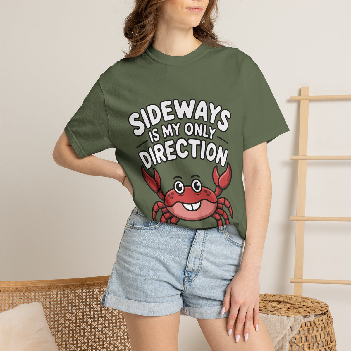 Funny Crab Shirt, Sideways Is My Only Direction T-Shirt, Cute Beach Crab Tee, Funny Ocean Animal Gift