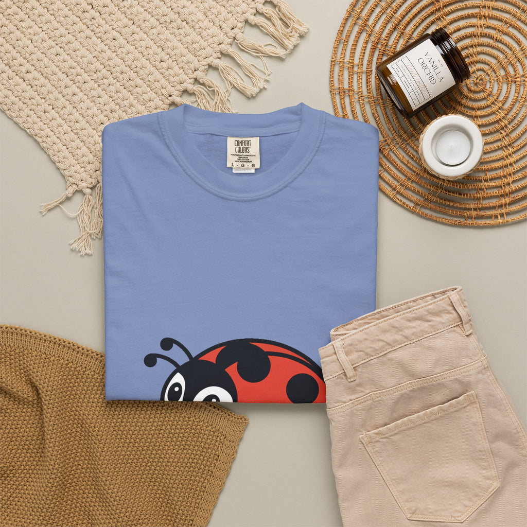 Cute Ladybug T-Shirt, Ladybug On A Leaf Shirt, Garden Bug Lover Gift, Nature Insect Graphic Tee, Kids Ladybug Shirt