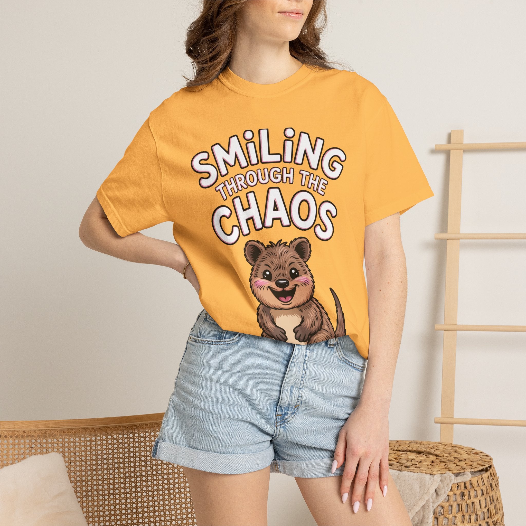 Smiling Through The Chaos Quokka Shirt, Funny Quokka T-Shirt, Cute Smiling Animal Tee, Positive Vibes Shirt, Quokka Lover Gift