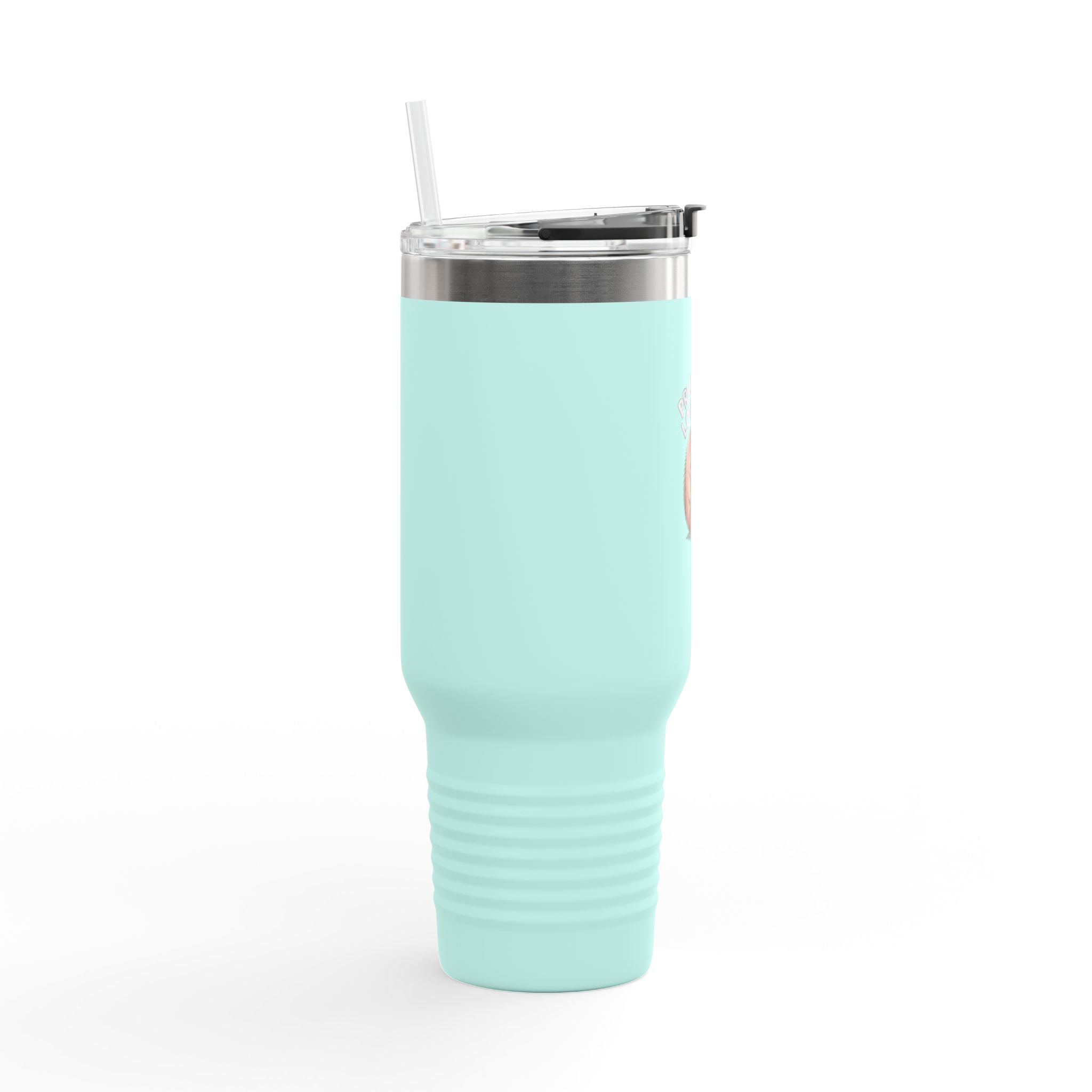 Prickly But Loveable Hedgehog Travel Mug 40oz, Cute Hedgehog Tumbler with Handle and Straw, Funny Animal Lover Gift, Cozy Coffee Cup