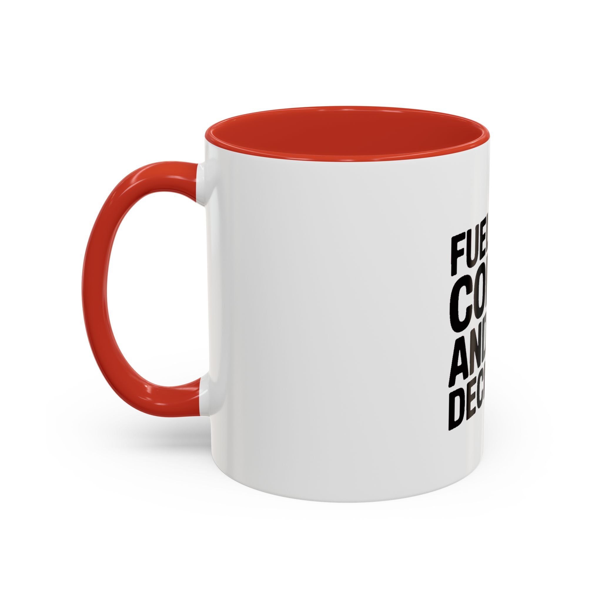 Fueled By Coffee And Bad Decisions Mug, Funny Sarcastic Coffee Cup, Bold Typography Mug, Coworker Gift, Sarcastic Coffee Lover Gift