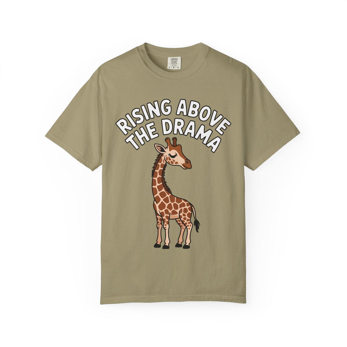Giraffe Rising Above The Drama T-Shirt, Funny Sassy Giraffe Tee, Cute Cartoon Animal Shirt, Unisex Graphic Tee Gift