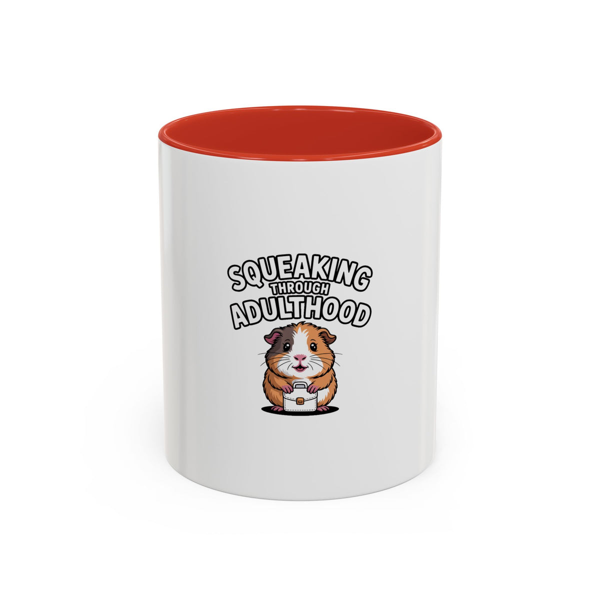 Guinea Pig Adulting Mug, Funny Squeaking Through Adulthood Coffee Cup, Cute Guinea Pig Gift for Coworker, Adulting Is Hard Mug