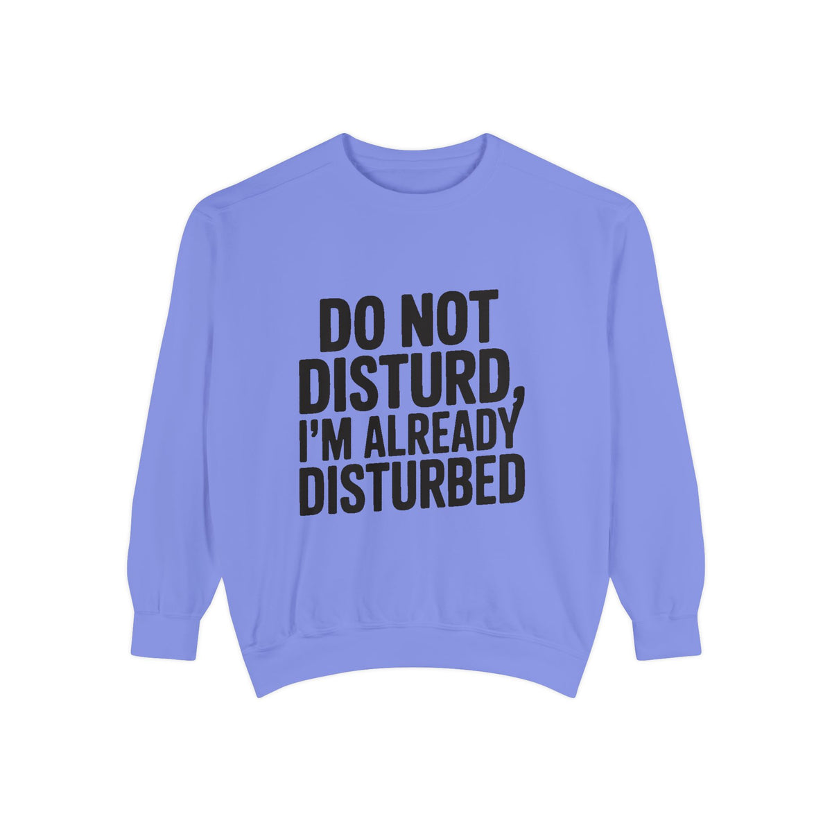 Do Not Disturb Already Disturbed Sweatshirt, Funny Sarcastic Crewneck, Embroidered Patch Style Pullover, Introvert Gift