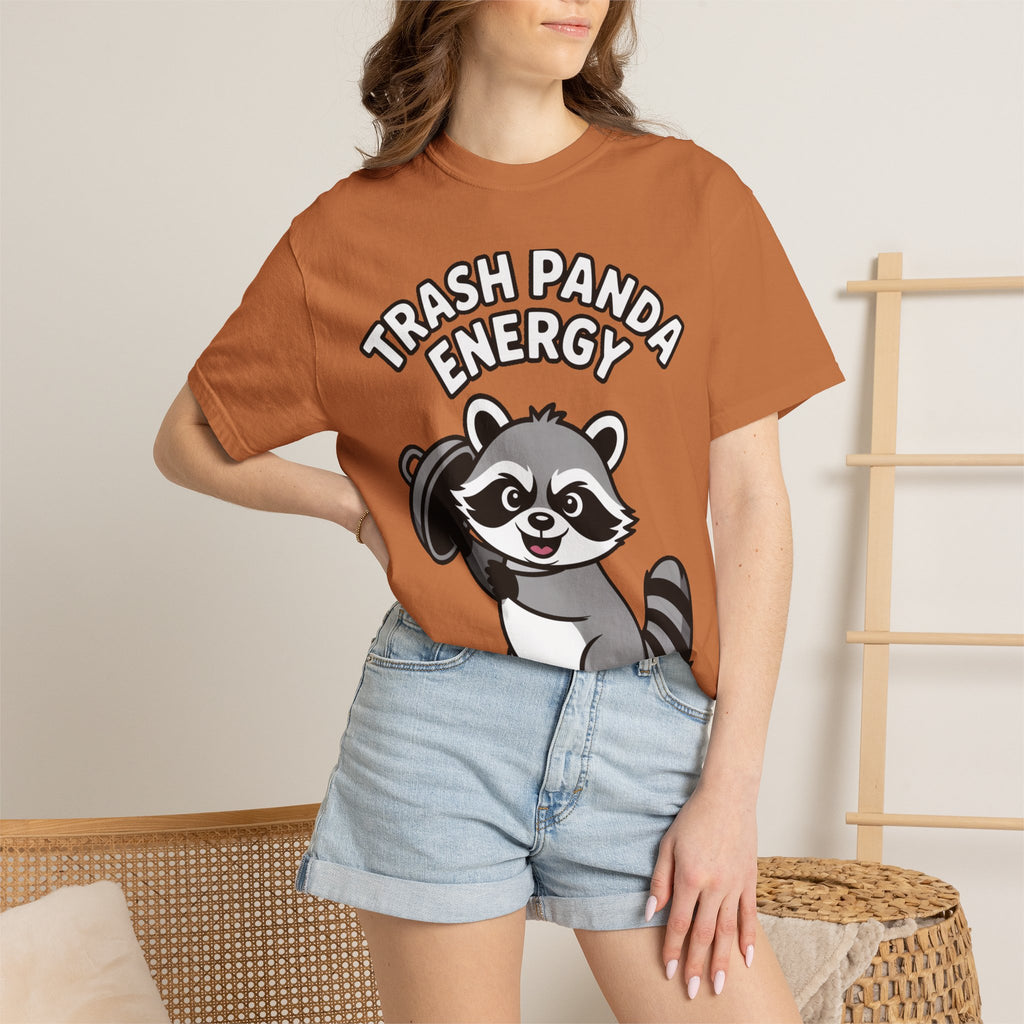 Trash Panda Energy T-Shirt, Funny Raccoon Shirt, Cute Raccoon Graphic Tee, Trash Panda Lover Gift, Unisex Garment Dyed Tee