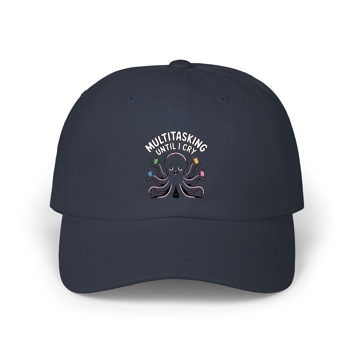 Multitasking Octopus Dad Hat, Funny Stressed Octopus Embroidered Cap, Cute Sarcastic Hat Gift for Busy Moms and Dads