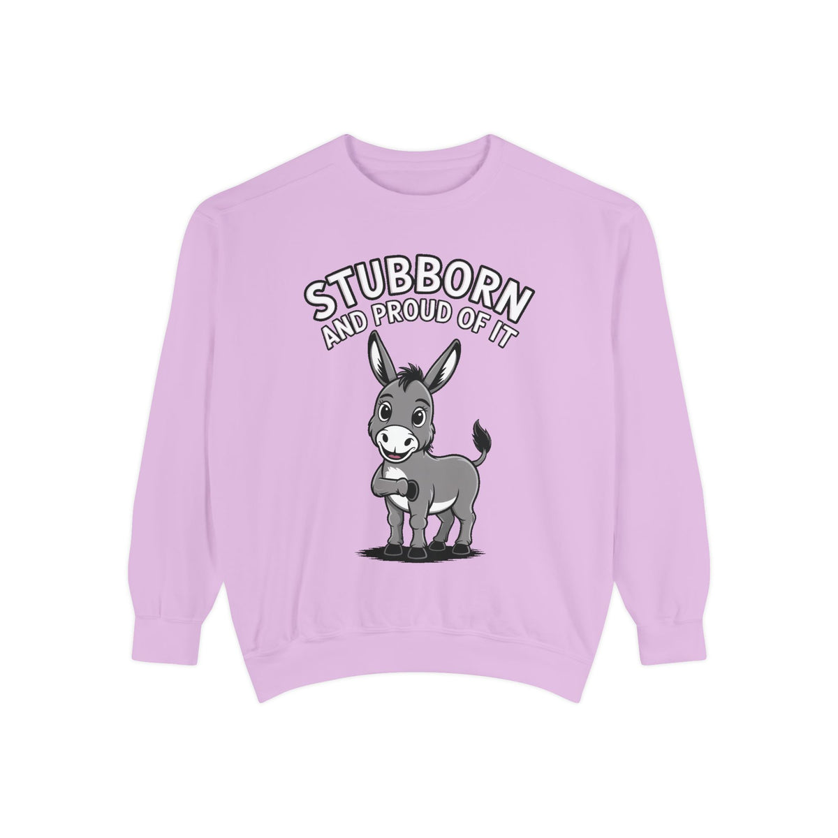 Stubborn Donkey Sweatshirt, Funny Donkey Crewneck, Stubborn And Proud Of It Shirt, Cute Farm Animal Gift, Embroidered Style Sweater