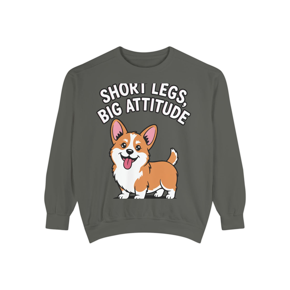 Short Legs Big Attitude Corgi Sweatshirt, Funny Corgi Crewneck, Cute Dog Lover Gift, Embroidered Patch Style Corgi Sweater