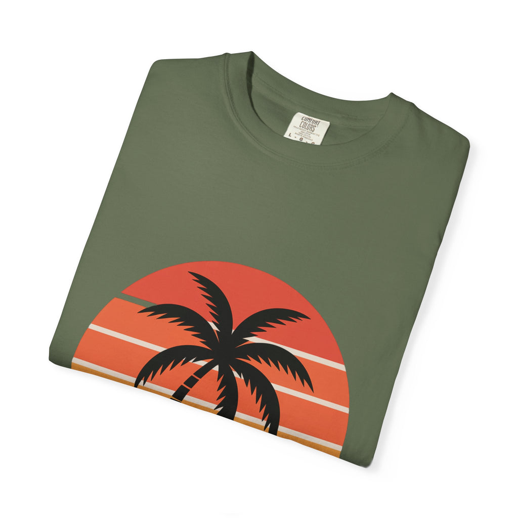 Salt Air Messy Hair Beach Shirt, Retro Sunset Badge T-Shirt, Vintage Palm Tree Wave Tee, Summer Vacation Gift