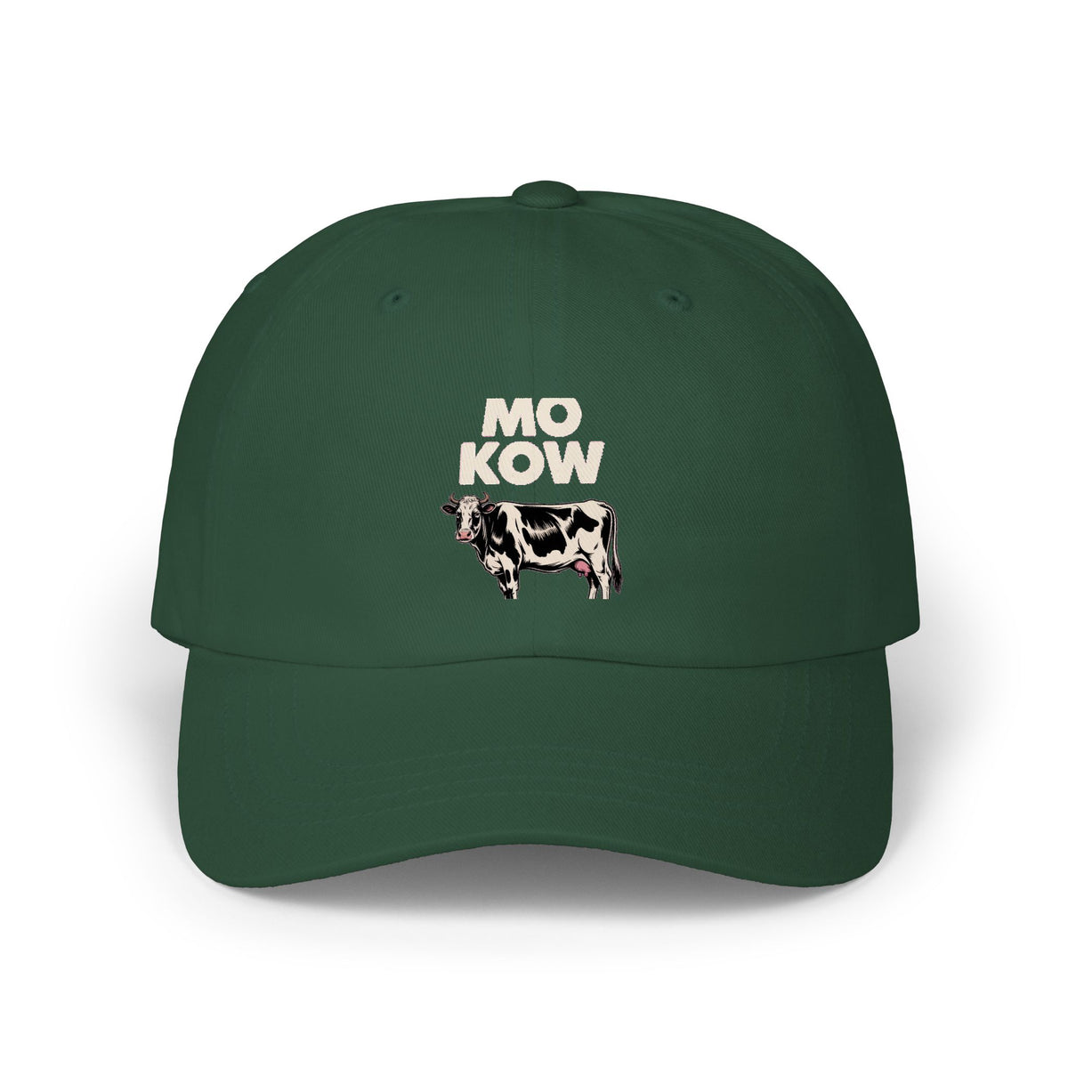 Mo Kow Funny Cow Dad Hat, Absurd Meme Embroidered Cap, Deadpan Farm Animal Hat, Funny Farmer Gift, Cow Lover Baseball Cap